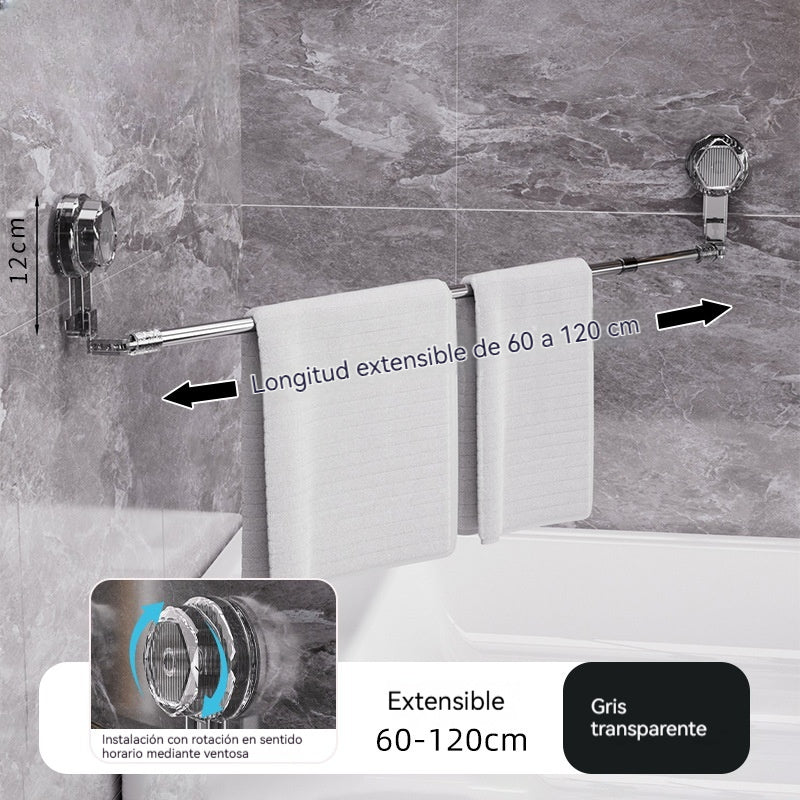 🚿✨🔥Ζεστή πώληση σε χαμηλή τιμή🔥 Ρυθμιζόμενη μπάρα πετσέτας με βεντούζα: Δεν απαιτείται τρύπημα, δεν φθαρεί και προσφέρει άνετη λαβή.