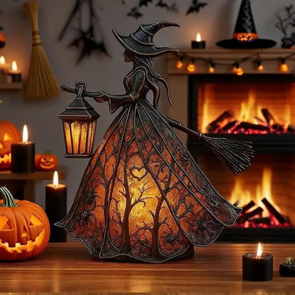 🧙‍‍♀️Λάμπα μάγισσας για το Halloween, τρομακτικό γοτθικό διακοσμητικό φανάρι, μοναδικό διακοσμητικό μοτίβο επιτραπέζιου λαμπτήρα, νυχτερινό φως με πόδια.