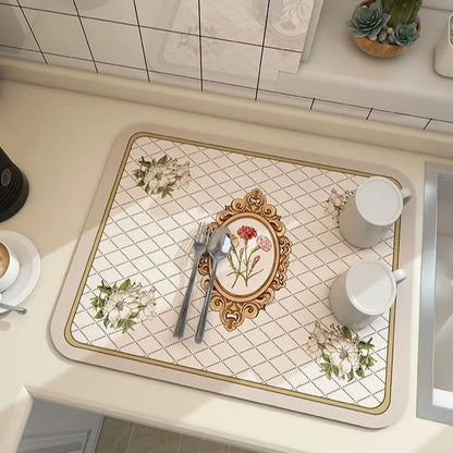 🔥😍Ειδική προσφορά περιορισμένης διάρκειας🌟 🌟 【Αγοράστε δύο και κερδίστε δύο δωρεάν】Πολυλειτουργικό στρώμα στεγνώματος κουζίνας