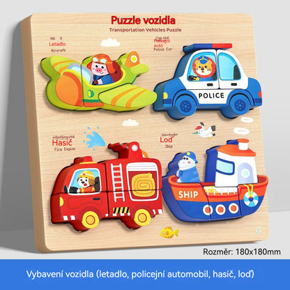 👧🏻🧩 【4 σετ των 16 στυλ】Ξύλινα τρισδιάστατα παζλ Montessori για την προσχολική εκπαίδευση