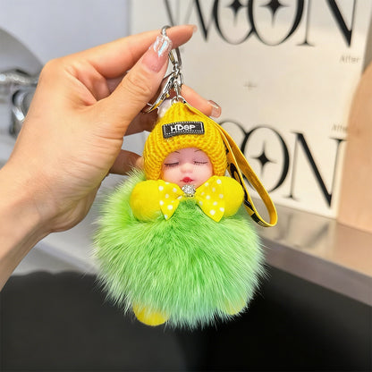 😴🧸🚗Αγοράστε 1 και πάρτε 1 δωρεάν🔥Μενταγιόν αυτοκινήτου σε σχήμα κούκλας που κοιμάται, μπρελόκ κινουμένων σχεδίων με μοτίβο βελούδινου παιχνιδιού.