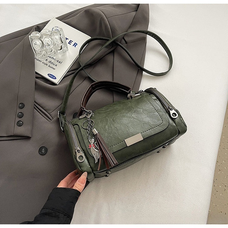 🔥😍Ειδική προσφορά περιορισμένης διάρκειας👜👜Γυναικεία τσάντα χιαστί με ρετρό σχέδιο με φούντα και μονόχρωμο patchwork, 2026