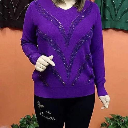 🔥【XL-6XL】Πλεκτό Πουλόβερ Αδυνατίσματος με Ελαστικό Ριχτό Ρίγες 2025