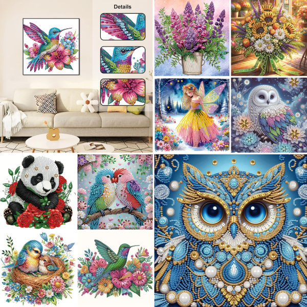 ✨【30cm*30cm】📢📢Ειδική προσφορά περιορισμένης διάρκειας! 💥 DIY χειροποίητο διακοσμητικό αυτοκόλλητο τοίχου με ζωγραφική με διαμάντια