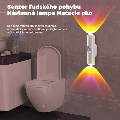 💥🔥2 τεμάχια για 23 ευρώ🔥Αγοράστε 1 και πάρτε 1 δωρεάν🔥Διπλής κεφαλής επιτοίχια λάμπα σε σχήμα cat eye, επαναφορτιζόμενη, είσοδος, με έξυπνο αισθητήρα ανθρώπινου σώματος, νυχτερινό φως