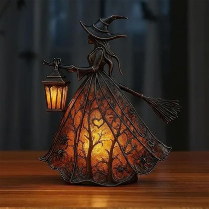 🧙‍‍♀️Λάμπα μάγισσας για το Halloween, τρομακτικό γοτθικό διακοσμητικό φανάρι, μοναδικό διακοσμητικό μοτίβο επιτραπέζιου λαμπτήρα, νυχτερινό φως με πόδια.