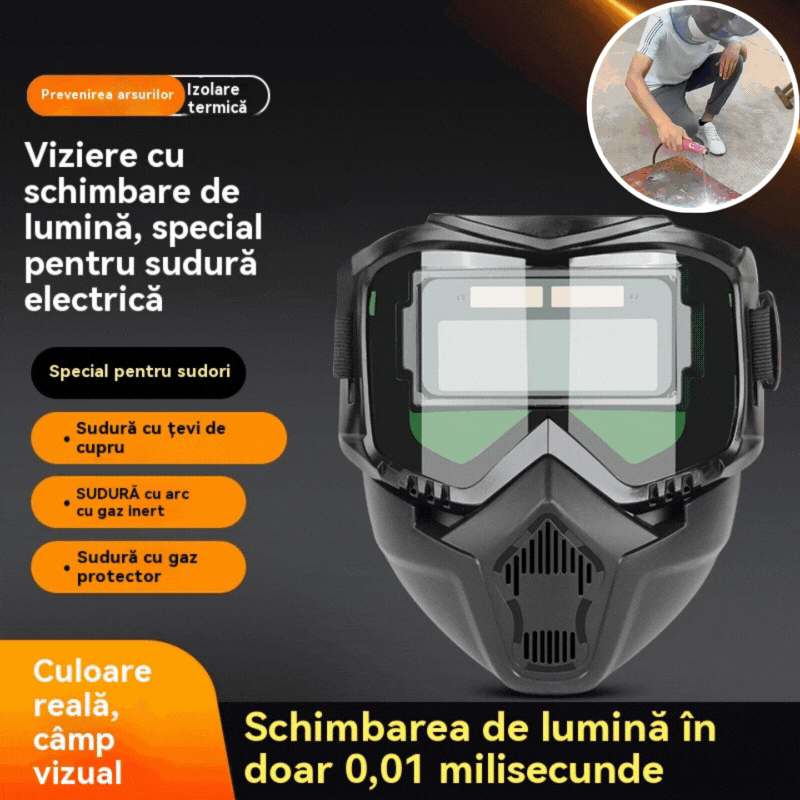 😎Πλήρως αυτόματο κράνος συγκόλλησης με προστατευτική μάσκα τοποθετημένη στην κεφαλή αλλαγής φωτός για συγκολλητές