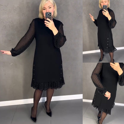 💖💖【S-5XL】🍁🍂Υψηλής ποιότητας κομψό φόρεμα φθινοπώρου και χειμώνα νέο στυλ