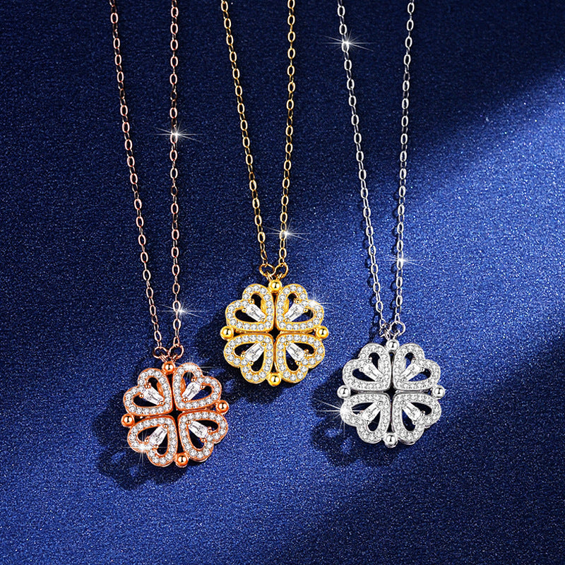 🔥【Αγοράστε 1 και πάρτε 1 Δωρεάν】🍀 Μεταμορφώσιμο κολιέ με τετράφυλλο τριφύλλι. ❤️ Φορέστε το και η καλή τύχη θα είναι πάντα μαζί σας! 🍀