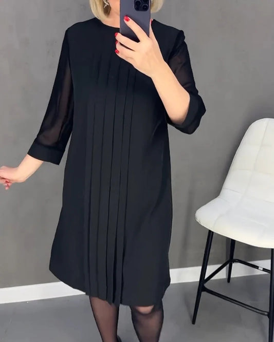 🔥🥰【35% OFF】【S-3XL】2024 Χαλαρό φόρεμα με μανίκι από πλέγμα