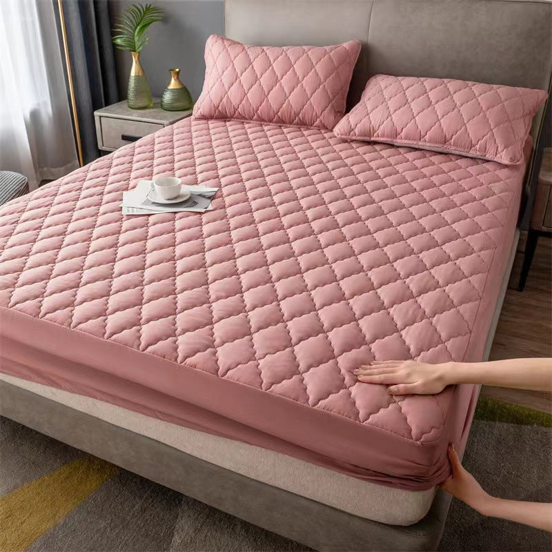 🛏【180*200】Αδιάβροχο κάλυμμα κρεβατιού με φλις επένδυση και βαμβακερά κλιπ, κάλυμμα στρώματος για υπνοδωμάτιο.