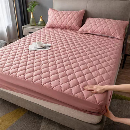🛏【180*200】Αδιάβροχο κάλυμμα κρεβατιού με φλις επένδυση και βαμβακερά κλιπ, κάλυμμα στρώματος για υπνοδωμάτιο.