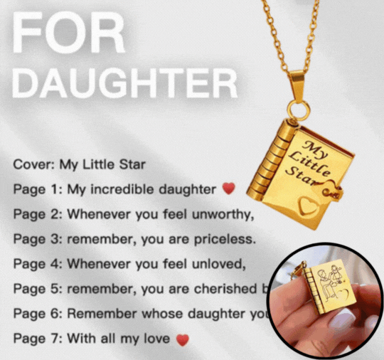 【Αγοράστε 1 και πάρτε 1 δωρεάν】Κολιέ My Book, Κατάλληλο για κόρη, γιο ή κοπέλα, Δώρο γενεθλίων, Κοσμήματα αγάπης αποφοίτησης
