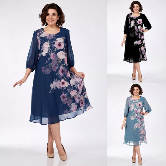 🌸Μειωτικό φλας--49%ΕΚΠΤΩΣΗ💥💕【S-5XL】Κομψό φόρεμα με ανοιξιάτικο φλοράλ print 🌷💃