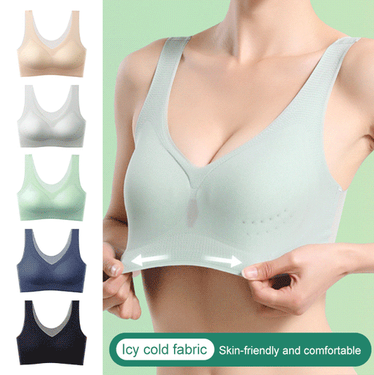 [M-5XL] Εξαιρετικά λεπτό σουτιέν χωρίς ραφή Ice Silk【Πακέτα με έκπτωση】