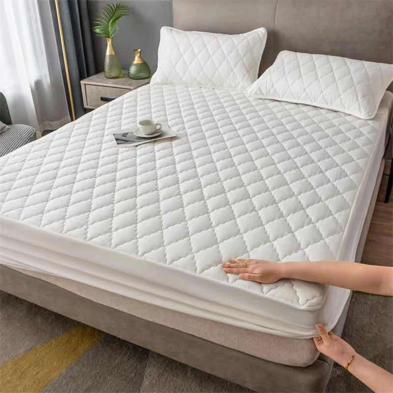 🛏【180*200】Αδιάβροχο κάλυμμα κρεβατιού με φλις επένδυση και βαμβακερά κλιπ, κάλυμμα στρώματος για υπνοδωμάτιο.