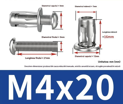 🔩🔥【50τεμάχια】Παξιμάδι εκτόνωσης με πτερύγια M4/M5/M6 – παξιμάδι με πριτσίνια
