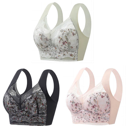 🔥【3 τεμάχια】【Προσφορά έκπτωσης】💕🎁Σουτιέν άνευ ραφής από μεταξωτό πάγο μεγάλου μεγέθους – αναπνεύσιμο και ρυθμιζόμενο [40kg-100kg]
