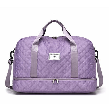 🔥👜Κομψή τσάντα ταξιδιού μεγάλης χωρητικότητας με σχεδιασμό διαχωρισμού για υγρή και στεγνή χρήση, κατάλληλη για γιόγκα και γυμναστική