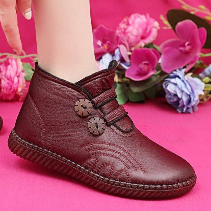 💥【35-40】Γυναικεία δερμάτινα, βαμβακερά, αντιολισθητικά, χειροποίητα παπούτσια για το φθινόπωρο και τον χειμώνα