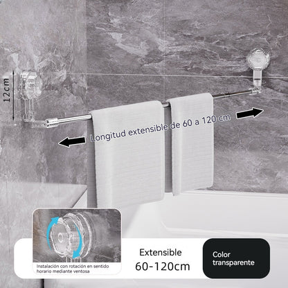 🚿✨🔥Ζεστή πώληση σε χαμηλή τιμή🔥 Ρυθμιζόμενη μπάρα πετσέτας με βεντούζα: Δεν απαιτείται τρύπημα, δεν φθαρεί και προσφέρει άνετη λαβή.