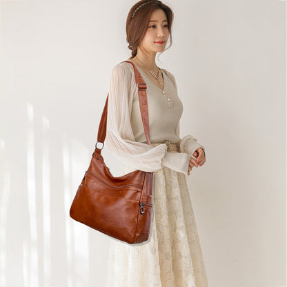 👜👍Νέα γυναικεία μαλακή δερμάτινη τσάντα ώμου / διαγώνια τσάντα,Ανθεκτική στις γρατζουνιές, ανθεκτική στη φθορά, αδιάβροχη και ανθεκτική