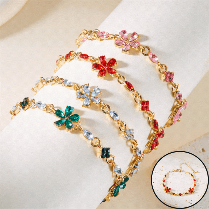 🔥🌼Νέο βραχιόλι με λουλούδια για το 2026: Ένα μοντέρνο και αναζωογονητικό βραχιόλι με κρυστάλλινα λουλούδια, ένα ευέλικτο αξεσουάρ.