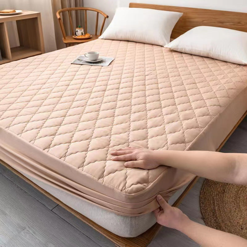 🛏【180*200】Αδιάβροχο κάλυμμα κρεβατιού με φλις επένδυση και βαμβακερά κλιπ, κάλυμμα στρώματος για υπνοδωμάτιο.