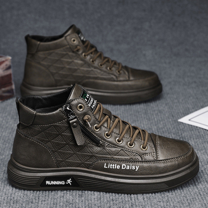 🔥【39-44】Ανδρικά Casual Ψηλά Αθλητικά Παπούτσια με Πλαϊνό Φερμουάρ