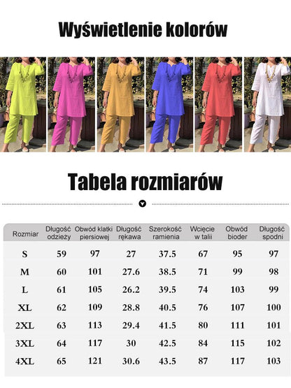 【40-100kg】Καλοκαιρινή νέα μόδα μονόχρωμη ιδιοσυγκρασία μετακίνησης σε έθνικ στυλ μακρυμάνικα ρούχα δύο κομμάτια