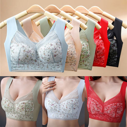 🔥【3 τεμάχια】【Προσφορά έκπτωσης】💕🎁Σουτιέν άνευ ραφής από μεταξωτό πάγο μεγάλου μεγέθους – αναπνεύσιμο και ρυθμιζόμενο [40kg-100kg]