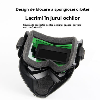 😎Πλήρως αυτόματο κράνος συγκόλλησης με προστατευτική μάσκα τοποθετημένη στην κεφαλή αλλαγής φωτός για συγκολλητές