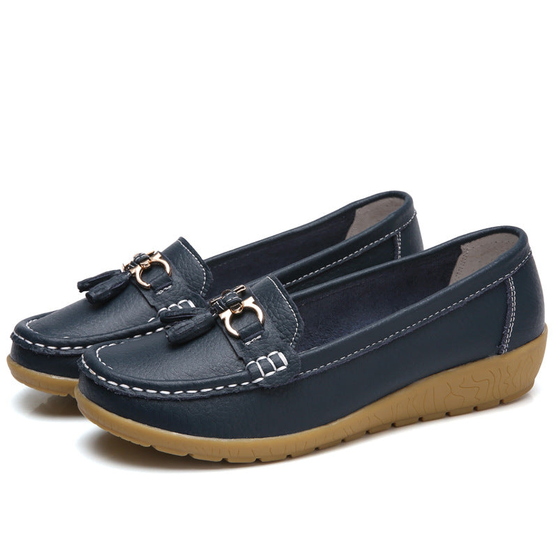 🔥【35-44】2025 νέα μοντέρνα δερμάτινα casual παπούτσια για γυναίκες