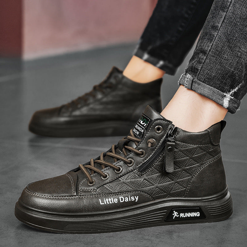 🔥【39-44】Ανδρικά Casual Ψηλά Αθλητικά Παπούτσια με Πλαϊνό Φερμουάρ