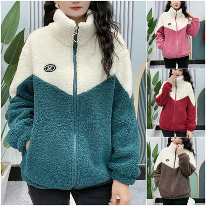 🔥🐏【M-4XL】Χειμερινό φλις μπουφάν, βαμβακερό μπουφάν, ενισχυμένο βαμβακερό μπουφάν από μαλλί αρνιού, ζεστό μπουφάν