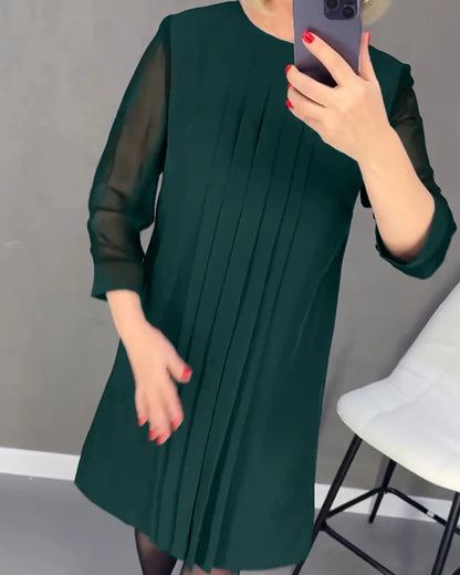 🔥🥰【35% OFF】【S-3XL】2024 Χαλαρό φόρεμα με μανίκι από πλέγμα