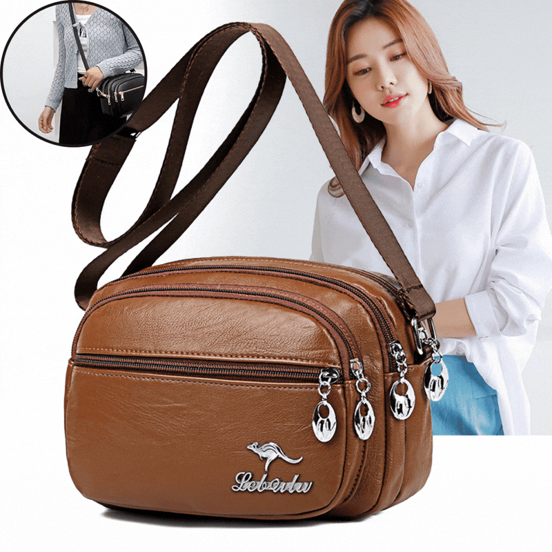 🔥😍Ειδική προσφορά περιορισμένης διάρκειας👜Μικρό μέγεθος και μεγάλη χωρητικότητα,Πολυστρωματική τσάντα με φερμουάρ για γυναίκες