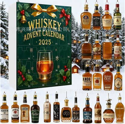 🔥Είδη με υψηλές πωλήσεις🔥【Σετ 24 τεμαχίων】2025 Whiskey Advent Calendar Ακρυλικό μπρελόκ για ουίσκι, κουτί τυφλού άφιξης