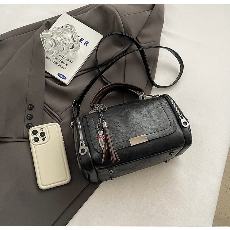 🔥😍Ειδική προσφορά περιορισμένης διάρκειας👜👜Γυναικεία τσάντα χιαστί με ρετρό σχέδιο με φούντα και μονόχρωμο patchwork, 2026