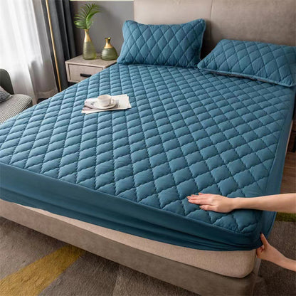 🛏【180*200】Αδιάβροχο κάλυμμα κρεβατιού με φλις επένδυση και βαμβακερά κλιπ, κάλυμμα στρώματος για υπνοδωμάτιο.