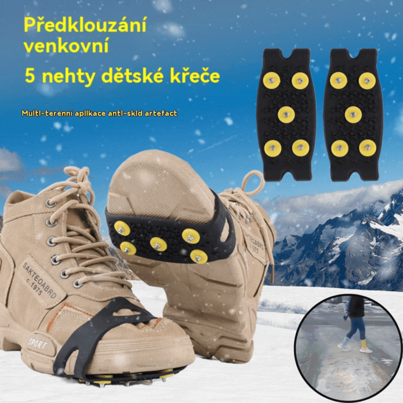 👴🚶🏔️❄️Αγοράστε 2, πάρτε 2 δωρεάν🔥Αντιολισθητική λαβή με πέντε δόντια και αόρατα κραμπόν, απαραίτητη για υπαίθριες δραστηριότητες.