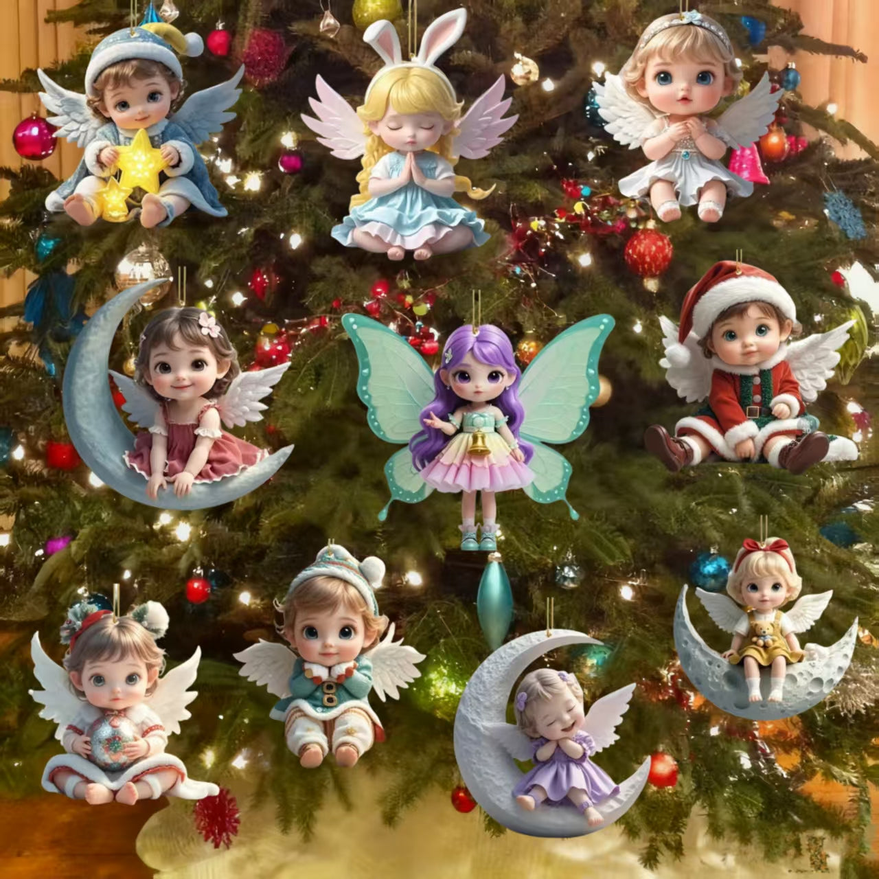 🎁【10 τεμάχια】🔥Η χαμηλότερη τιμή για περιορισμένο χρονικό διάστημα, μην το χάσετε!Ξύλινος Άγγελος - Χριστουγεννιάτικη Διακόσμηση Σπιτιού