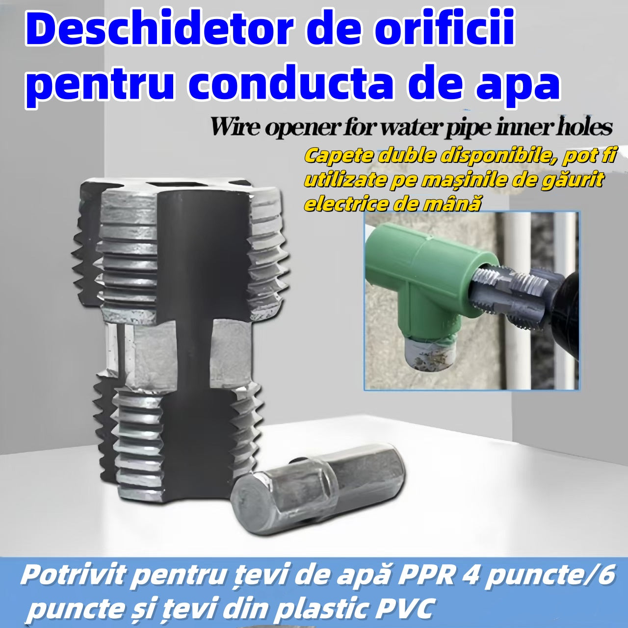 🛠️【Σετ εργαλείων για άνοιγμα εσωτερικού + εξωτερικού σπειρώματος】Κατάλληλο για πλαστικούς σωλήνες νερού PPR και PVC 1/2 και 3/4 ίντσες.