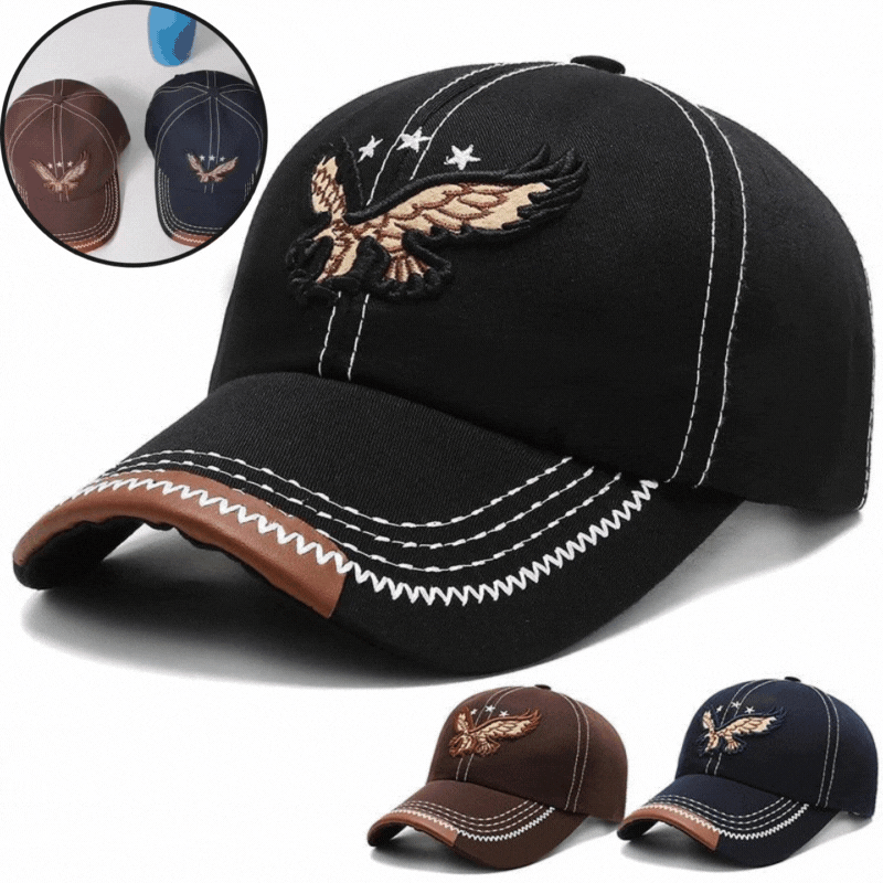 🔥Ειδική προσφορά περιορισμένης διάρκειας🧢Καπέλο του μπέιζμπολ με κέντημα και φτερό, unisex, για όλες τις εποχές.