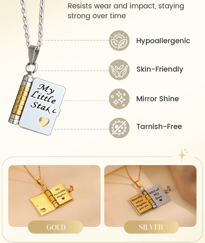 【Αγοράστε 1 και πάρτε 1 δωρεάν】Κολιέ My Book, Κατάλληλο για κόρη, γιο ή κοπέλα, Δώρο γενεθλίων, Κοσμήματα αγάπης αποφοίτησης