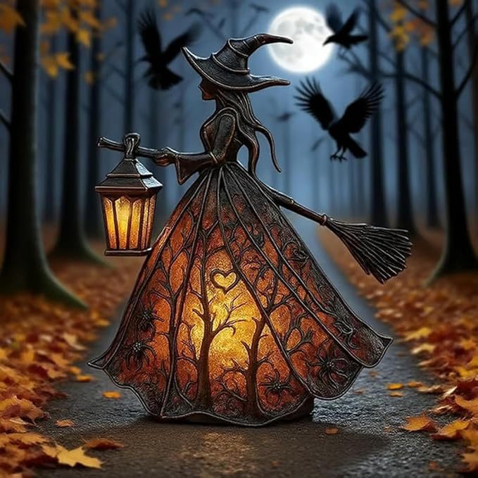 🧙‍‍♀️Λάμπα μάγισσας για το Halloween, τρομακτικό γοτθικό διακοσμητικό φανάρι, μοναδικό διακοσμητικό μοτίβο επιτραπέζιου λαμπτήρα, νυχτερινό φως με πόδια.