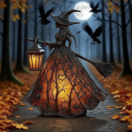 🧙‍‍♀️Λάμπα μάγισσας για το Halloween, τρομακτικό γοτθικό διακοσμητικό φανάρι, μοναδικό διακοσμητικό μοτίβο επιτραπέζιου λαμπτήρα, νυχτερινό φως με πόδια.
