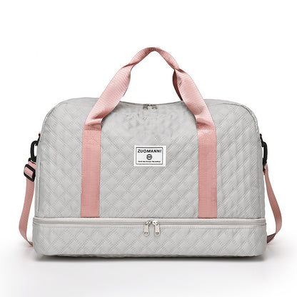🔥👜Κομψή τσάντα ταξιδιού μεγάλης χωρητικότητας με σχεδιασμό διαχωρισμού για υγρή και στεγνή χρήση, κατάλληλη για γιόγκα και γυμναστική