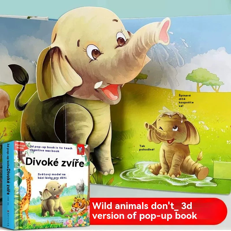 【Αγοράστε 2, πάρτε 2 δωρεάν】4 τεμάχια 🎁🎁 3D βιβλίο με αναδυόμενα παράθυρα με ζώα