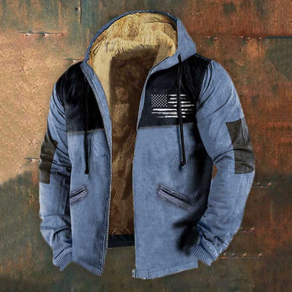 👨‍💻🧥✨【S-5XL】🔥Νέα ανδρική μπλούζα με κουκούλα και φερμουάρ, ρετρό, με τρισδιάστατη ψηφιακή εκτύπωση